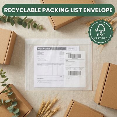 Kunststofffreier, biologisch abbaubarer, FSC-zertifizierter Verpackungsbestand Briefumschlag Papierdokument eingeschlossener Beutel selbstklebendes Versandetikett Brieftasche