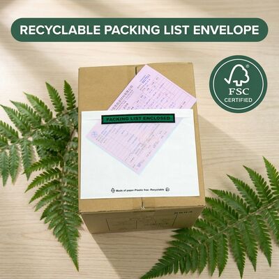 Glassine Eco Biologisch abbaubare Versanddokumententasche | Kunststofffreier, FSC-zertifizierter, recycelbarer individueller Großumschlag