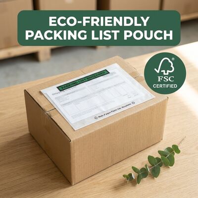 Pergamin-Versanddokumentenhülle, plastikfrei | Biologisch abbaubare, umweltfreundliche, recycelbare, FSC-zertifizierte, maßgeschneiderte, geschlossene Massenbrieftasche
