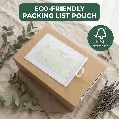 Kompostierbar, biologisch abbaubar, umweltfreundlich, recycelbar, FSC-zertifiziertes Papier, selbstklebender Versandetikettenbeutel, Packlistenumschlag