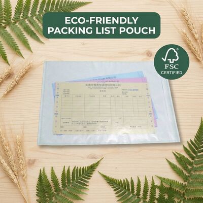 Verpackungsliste aus recyceltem Papier Umschlag Kunststofffreies Dokument Selbstklebendes Versandetikett Tasche Eco
