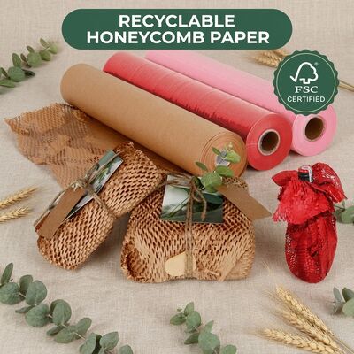50cm & 30cm Umweltschonend recycelbar Kraft Honigkraut Papier Rollen Verpackungspapier Polsterung Verpackung für den Versand