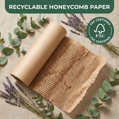 Weiße, umweltfreundliche, recycelbare Polsterfolie aus Wabenpapier aus Kraftpapier mit fettabweisender Wirkung für Geschenkverpackungen