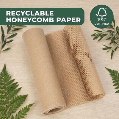Honeycomb Kraftpapier Umweltschonendes, recycelbares, kompostierbares Polsterpapier für Kosmetik Schmuckwaren Rollen